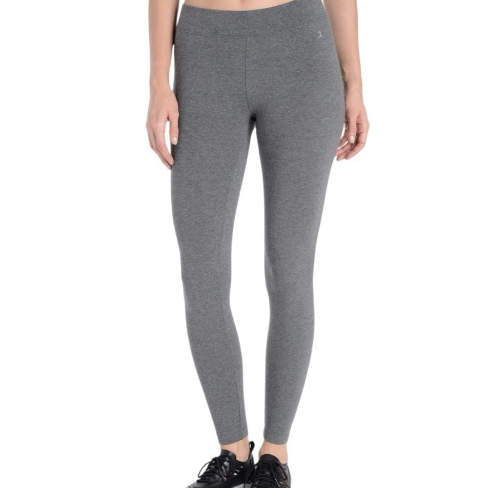Danskin Grey Leggings Mid Rise Ankle Cuff Polyester Spandex Style 3870-37 M